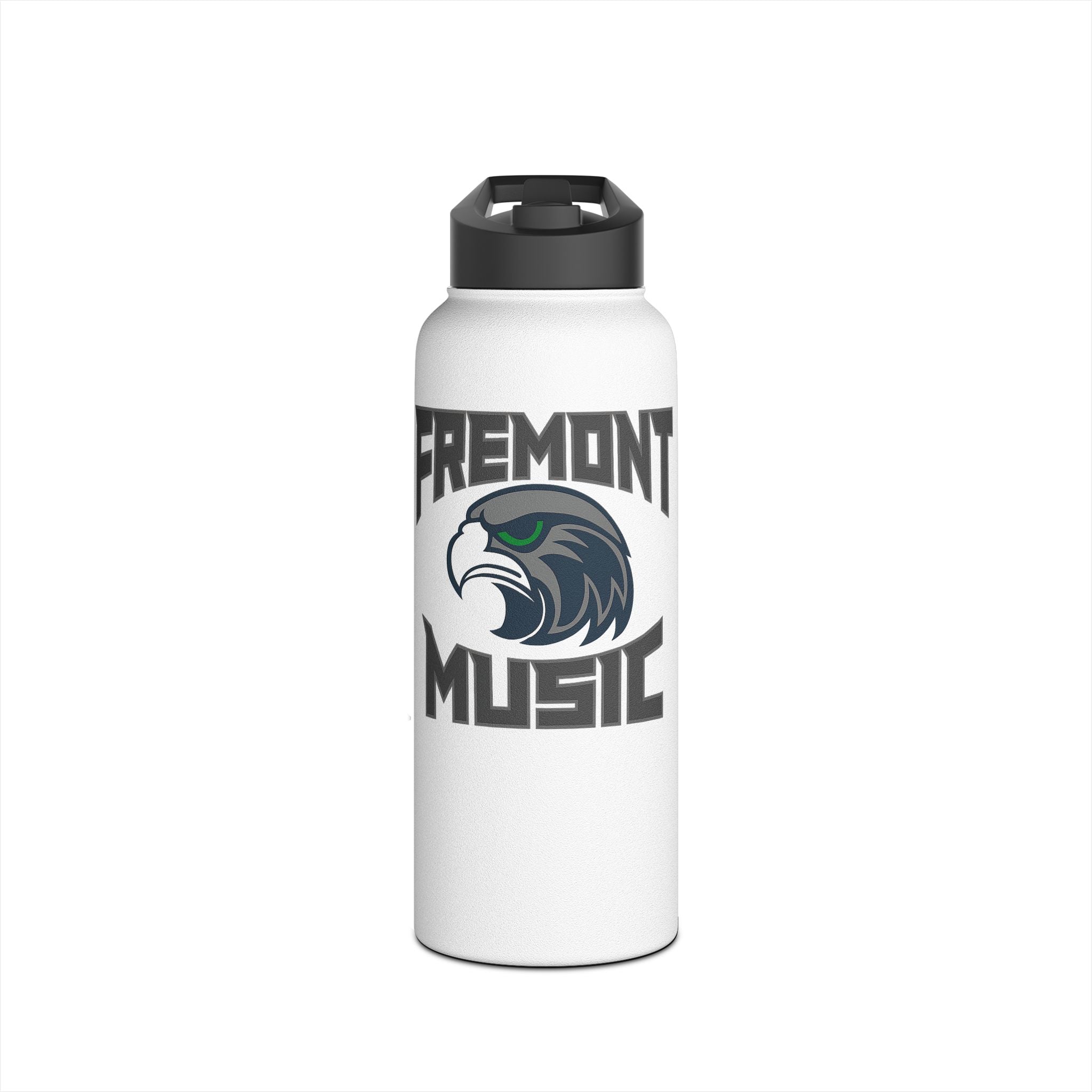 Fremont Music Stainless Steel Water Bottle — Insulated School Band Bottle with Hawk Logo