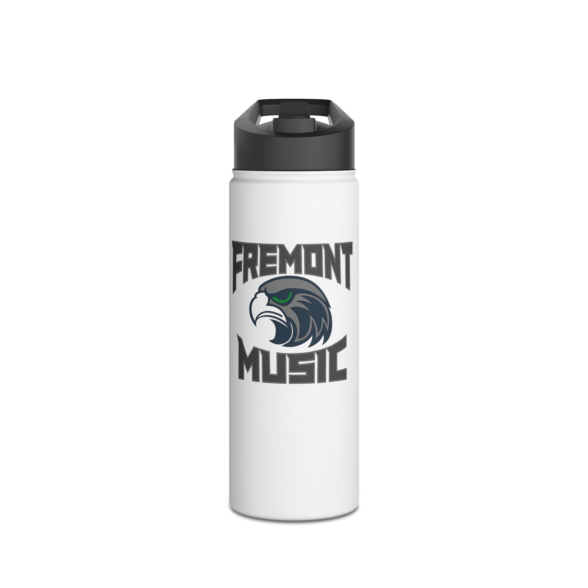 Fremont Music Stainless Steel Water Bottle — Insulated School Band Bottle with Hawk Logo